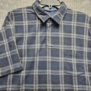 Polo Ralph Lauren Warm Flannel Navy Blue Golf Plaid Button Shirt XL